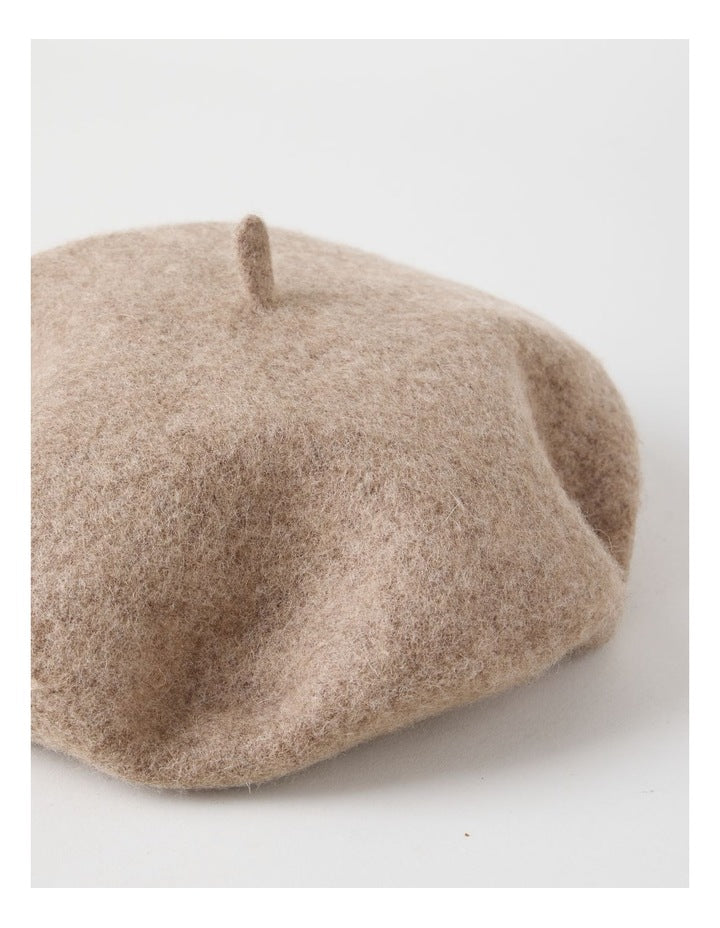 Beret Winter Hat in Taupe