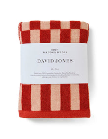 REMY AUSTRALIAN COTTON TEA TOWELS RUST PACK OF 2
