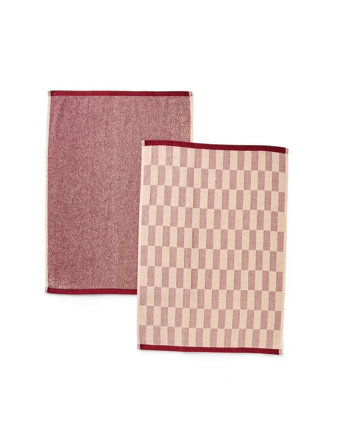 REMY AUSTRALIAN COTTON TEA TOWELS CHERRY PACK OF 2