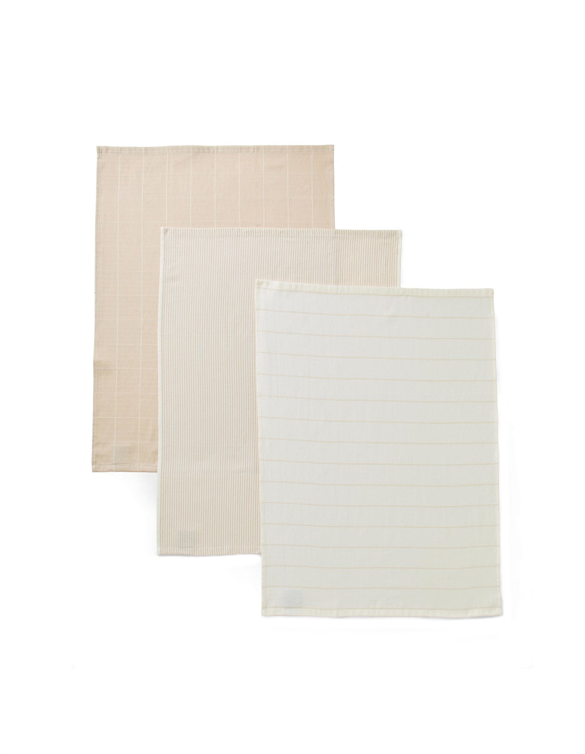 BALMAIN NATURAL YARN DYED COTTON TEA TOWEL SET OF 3
