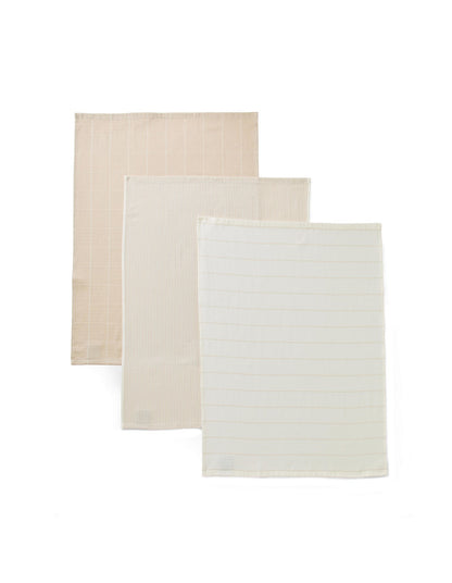 BALMAIN NATURAL YARN DYED COTTON TEA TOWEL SET OF 3