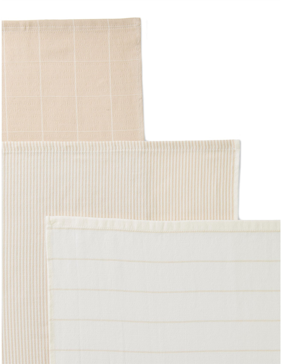 BALMAIN NATURAL YARN DYED COTTON TEA TOWEL SET OF 3
