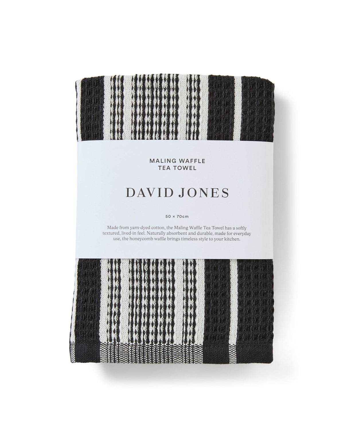 MALING CHARCOAL YARN DYED COTTON WAFFLE TEA TOWEL