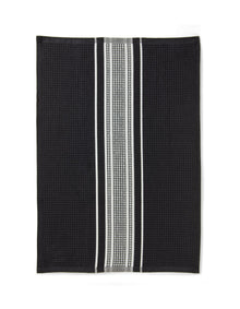 MALING CHARCOAL YARN DYED COTTON WAFFLE TEA TOWEL