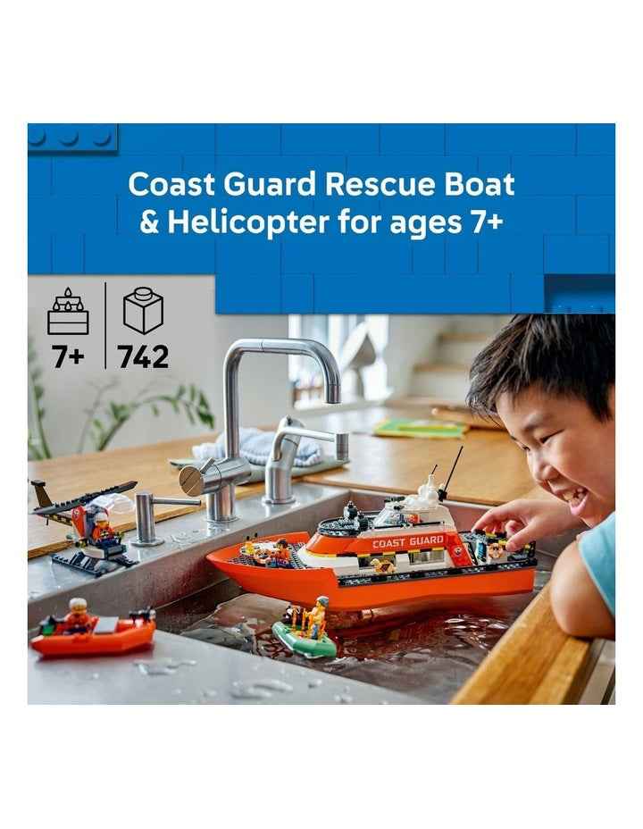 City Coast Guard Rescue Boat And Helicopter 60504
