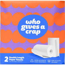 Who Gives A Crap Recycled Paper Towels Double Length Rolls 2 Pack