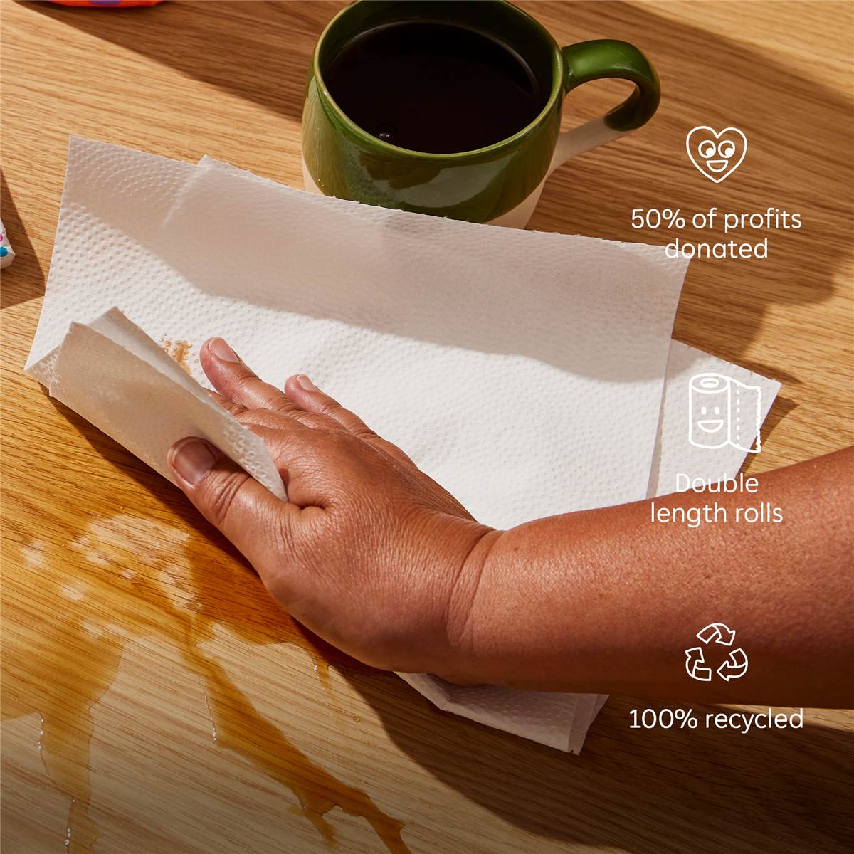 Who Gives A Crap Recycled Paper Towels Double Length Rolls 2 Pack