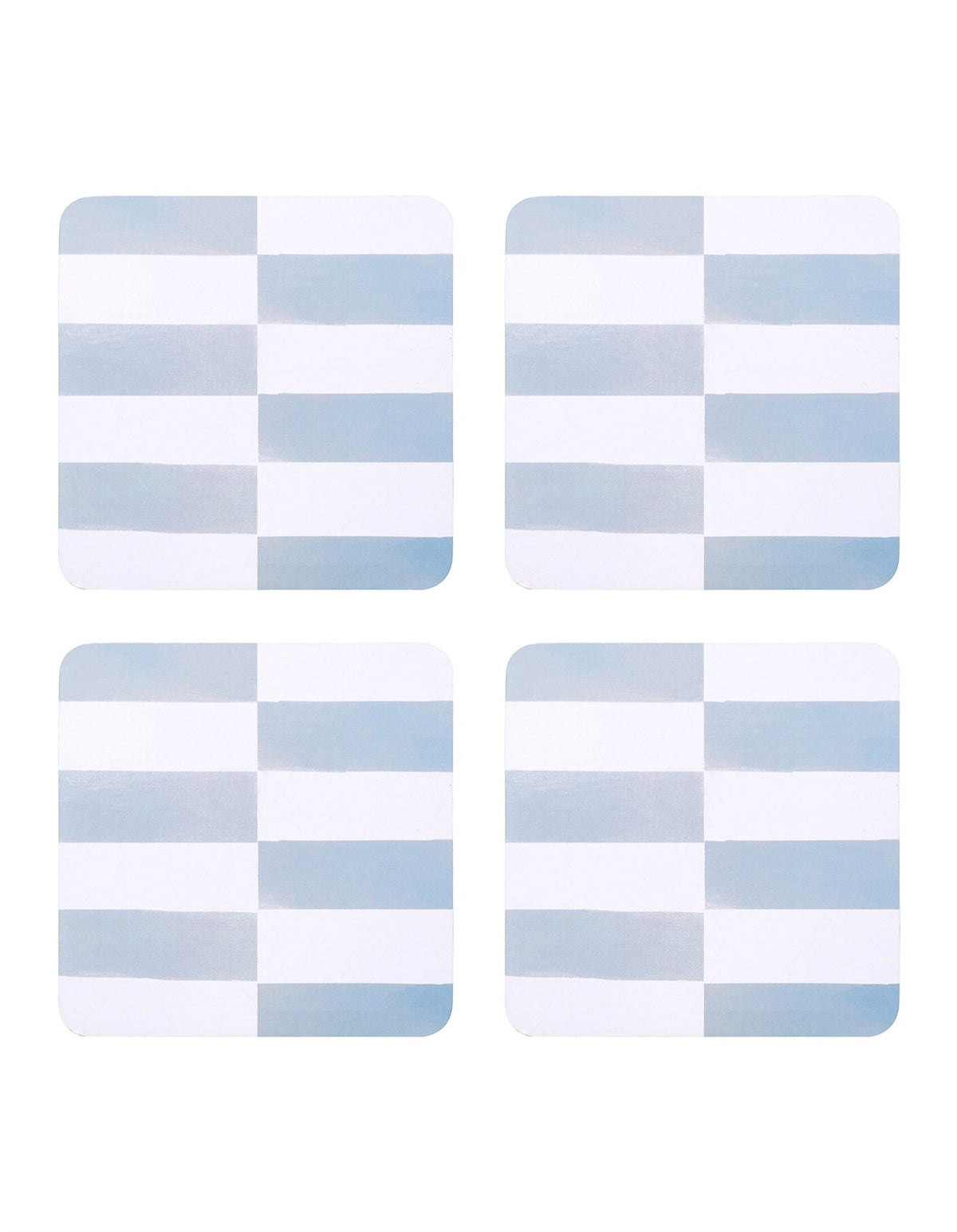 Cottesloe Check Blue Cork Backed Coasters set of 4