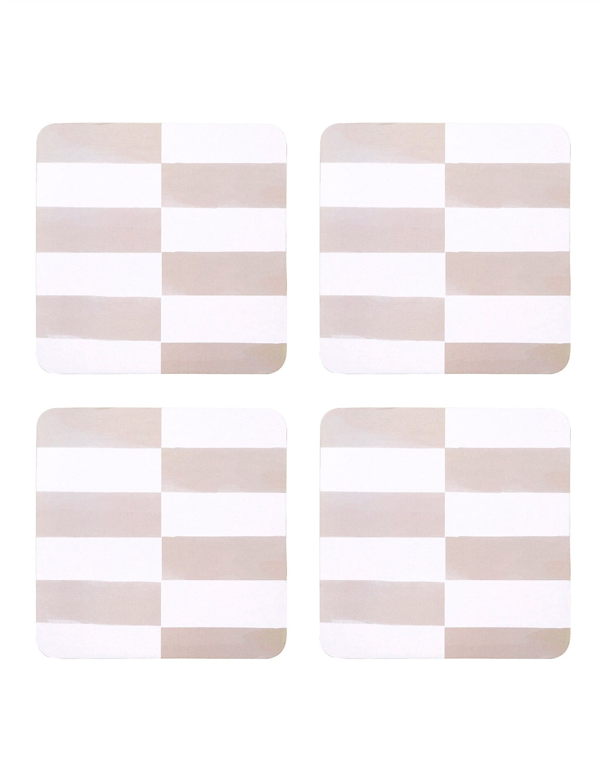 Cottesloe Check Natural Cork Backed Coasters set of 4