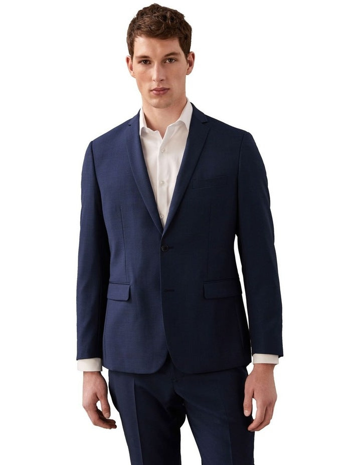Glen Check Suit Jacket in Blue