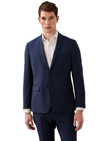 Glen Check Suit Jacket in Blue