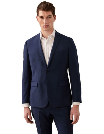 Glen Check Suit Jacket in Blue