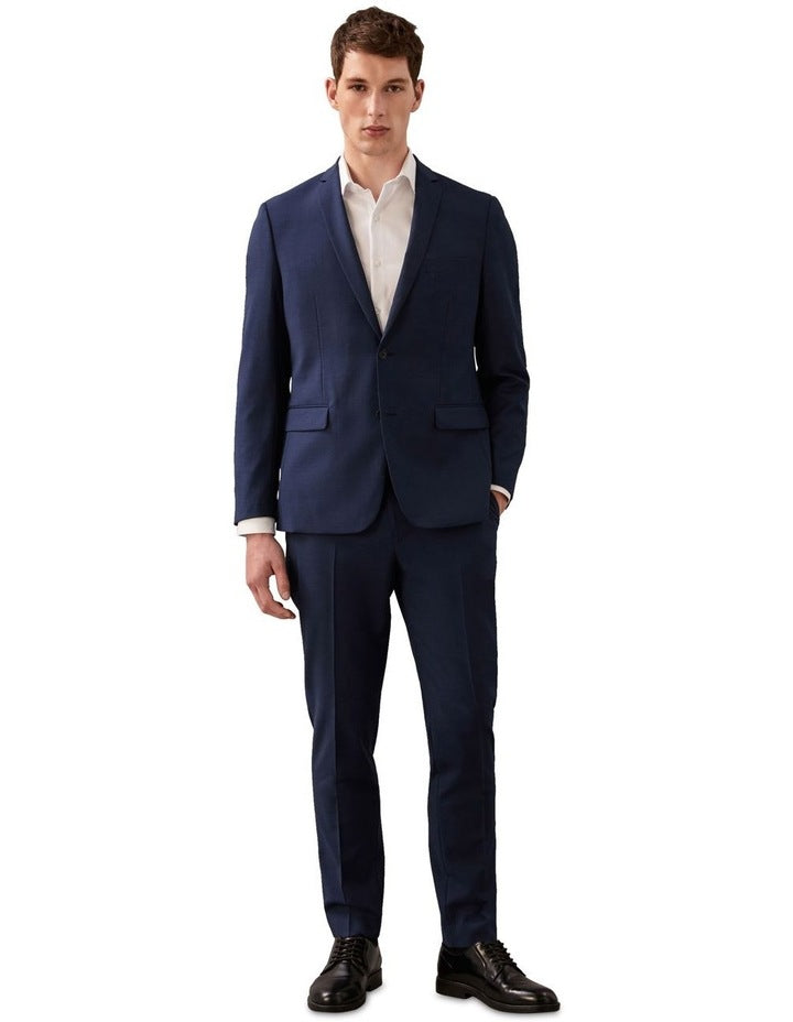 Glen Check Suit Jacket in Blue