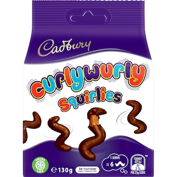 Cadbury Curlywurly Squirlies Chocolate Snack & Share Bag 130g