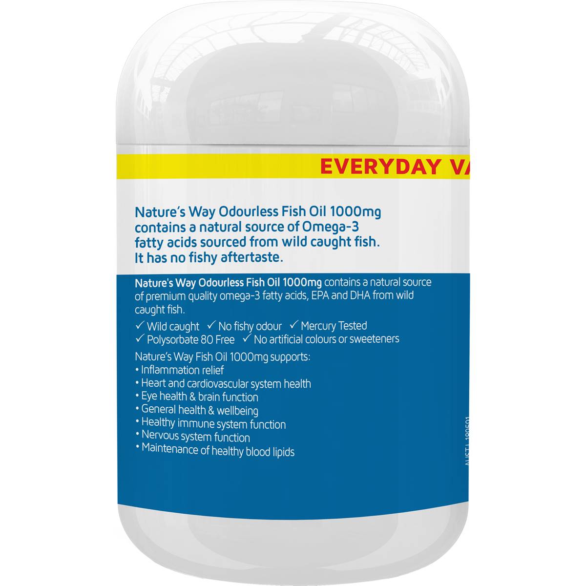Nature's Way Odourless Fish Oil 1000mg Soft Capsules 80 Pack
