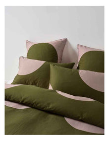 Pluto Cotton Quilt Cover Set in Olive