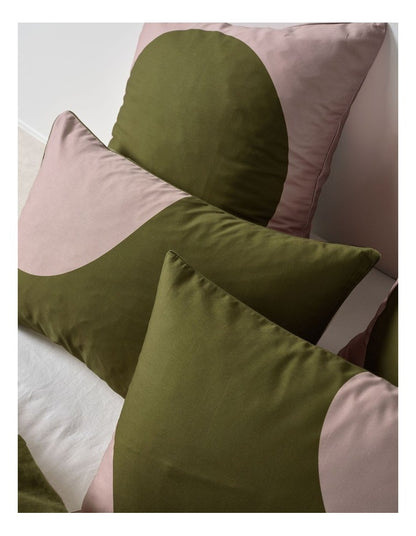Pluto Cotton Quilt Cover Set in Olive