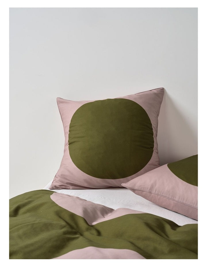 Pluto Cotton Quilt Cover Set in Olive