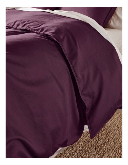 Surf Wash 400TC Cotton Sateen Quilt Cover Set in Plum