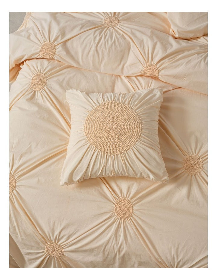Claudia Cotton Cushion 48x48cm in Peach