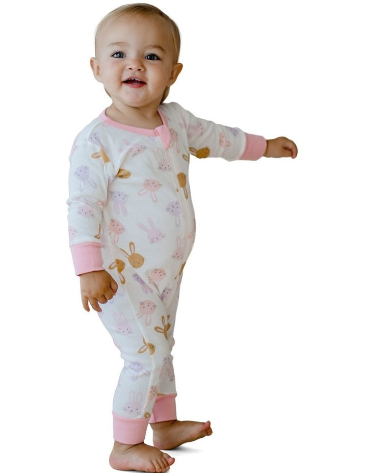 Snuggle Bunny Zipsuit in Pink