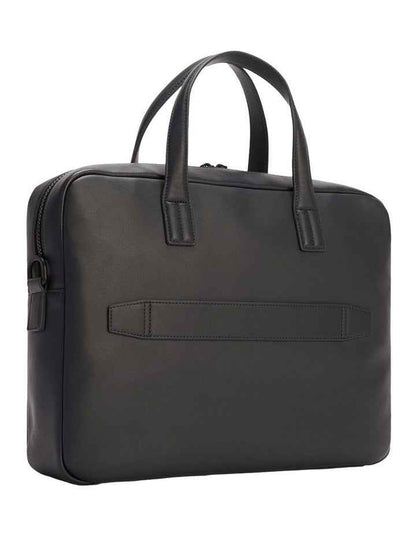Flag Ribbed Pocket Laptop Bag in Navy