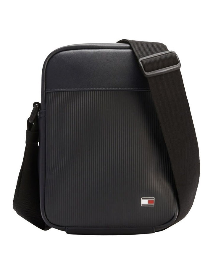 Flag Ribbed Crossbody Reporter Bag in Navy