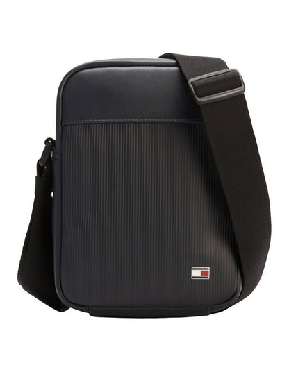 Flag Ribbed Crossbody Reporter Bag in Navy