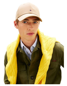 Flag Cotton 6 Panel Cap in Beige