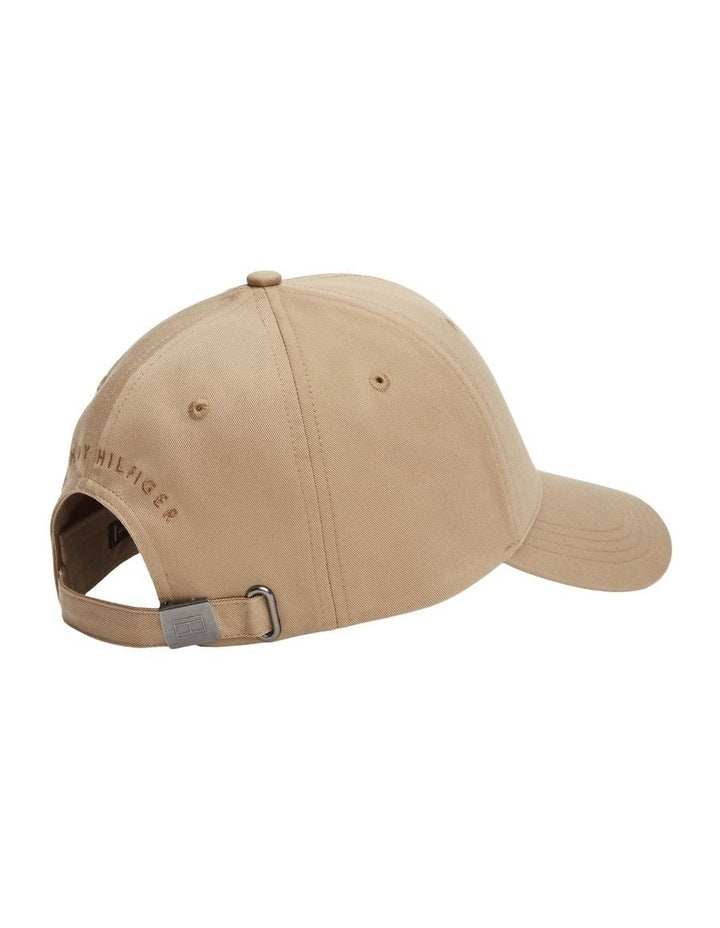 Flag Cotton 6 Panel Cap in Beige