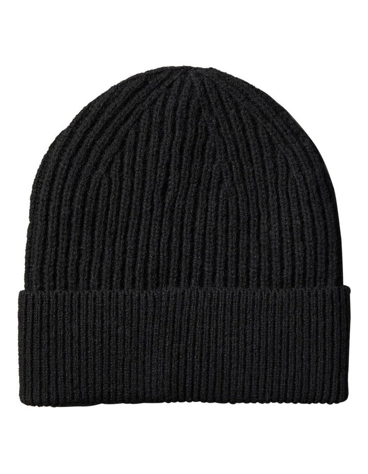 Hw Wool Blend Beanie Hat Black