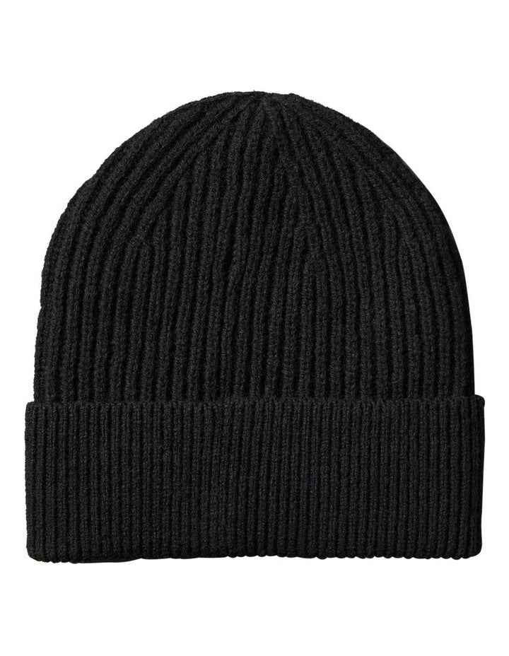 Hw Wool Blend Beanie Hat Black