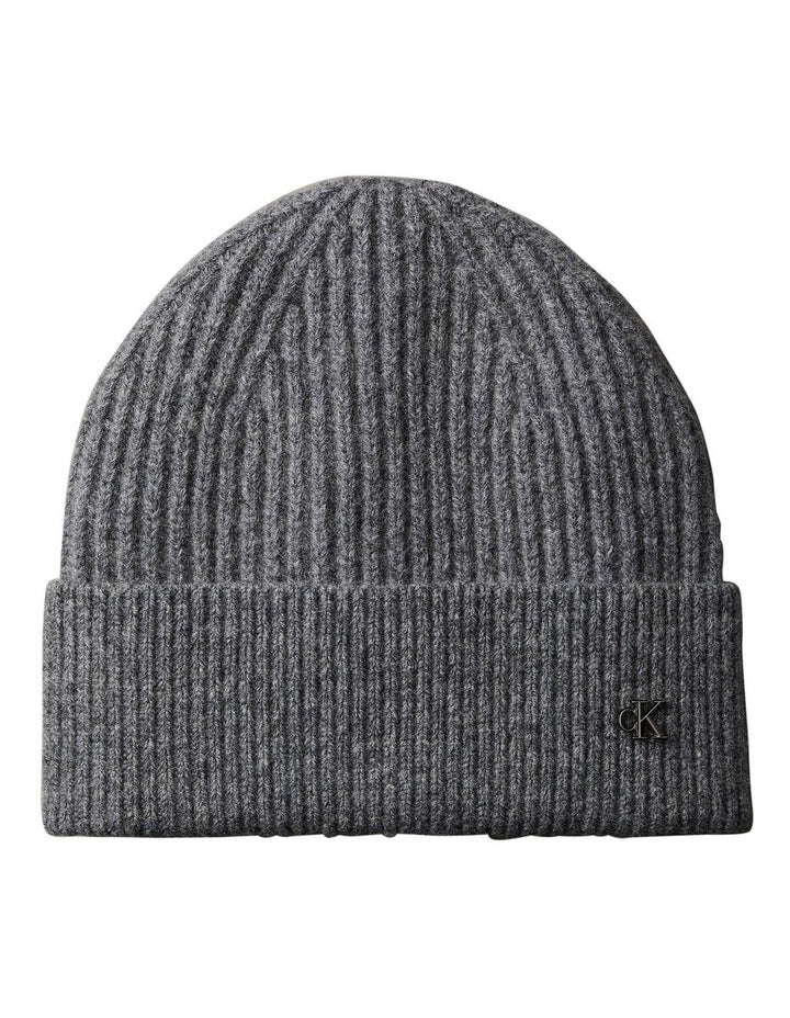 Hw Wool Blend Beanie Hat in Charcoal Heather