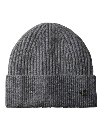 Hw Wool Blend Beanie Hat in Charcoal Heather