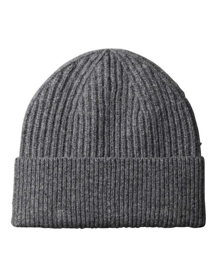 Hw Wool Blend Beanie Hat in Charcoal Heather