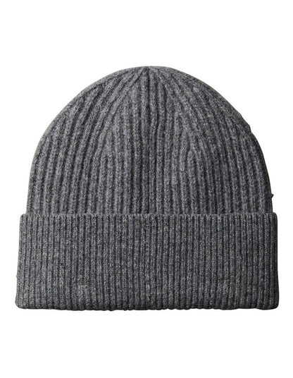 Hw Wool Blend Beanie Hat in Charcoal Heather