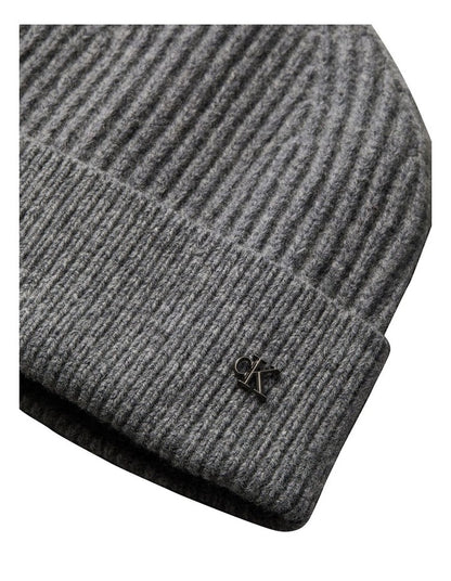 Hw Wool Blend Beanie Hat in Charcoal Heather