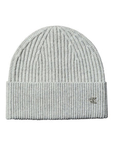 Hw Wool Blend Beanie Hat in Light Grey Heather