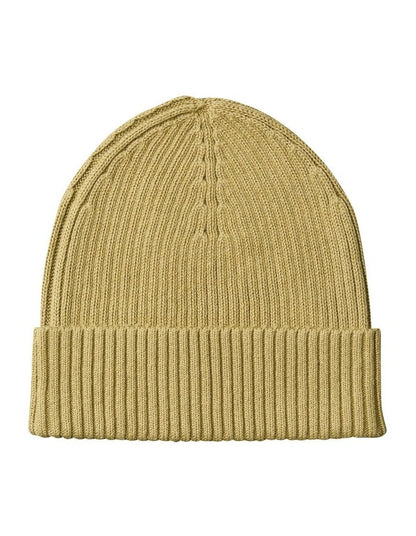 Patch Chunky Rib Cotton Beanie in Hat Cedar
