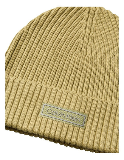 Patch Chunky Rib Cotton Beanie in Hat Cedar