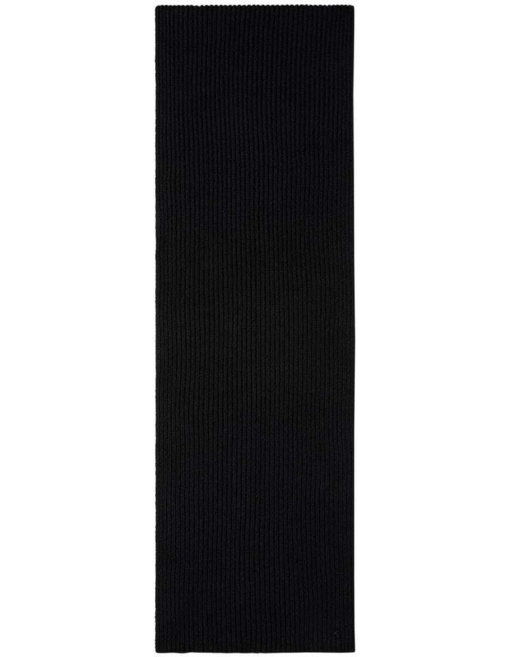 Hw Wool Blend Knit Scarf in Black