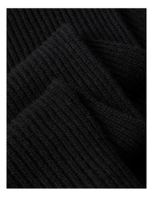 Hw Wool Blend Knit Scarf in Black