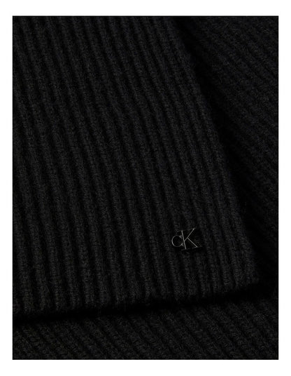 Hw Wool Blend Knit Scarf in Black