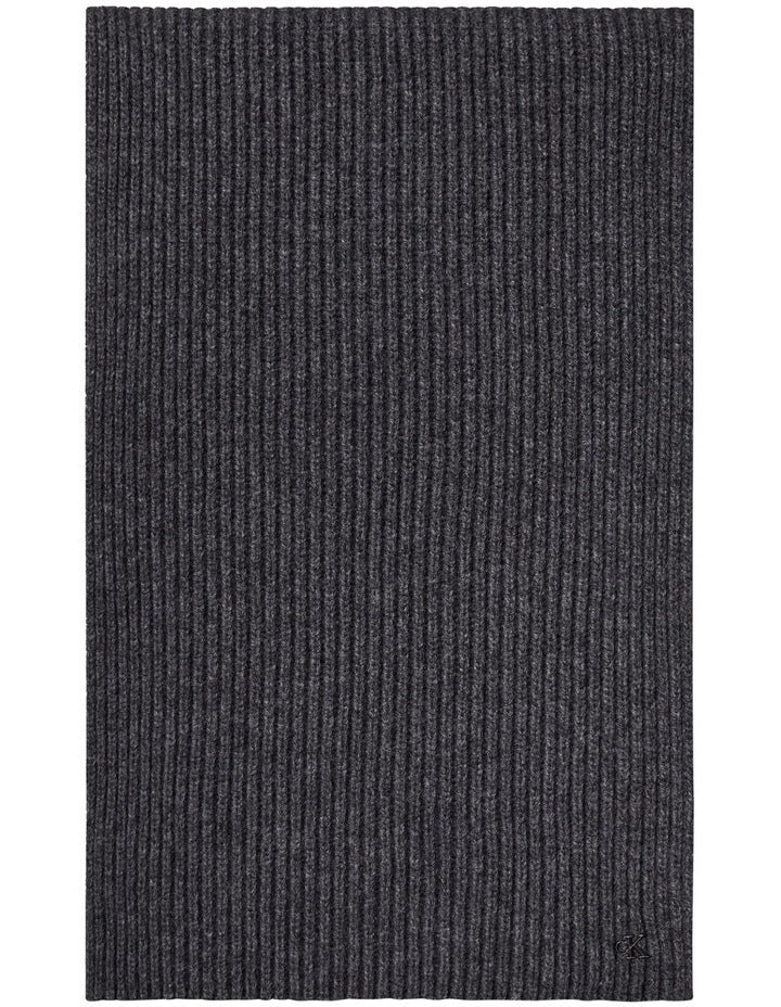 Hw Wool Blend Knit Scarf in Charcoal Heather