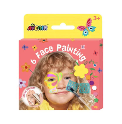 Avenir Face Painting 6 Colours Assorted Designs Art and Craft for Kids 3yrs+