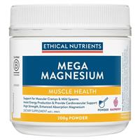 Ethical Nutrients Mega Magnesium 200g Powder Raspberry - GimmeNow