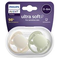 Avent Ultra Soft Soother Neutral 0 - 6 Months 2 Pack - GimmeNow