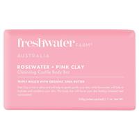 Freshwater Farm Australia Rosewater + Pink Clay Cleansing Bar 200g - GimmeNow