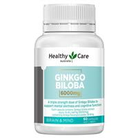 Healthy Care Ginkgo Biloba 6000mg 60 Capsules - GimmeNow