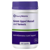 Henry Blooms Green Lipped Mussel 500mg With Turmeric 1500mg 100 Vege Capsules